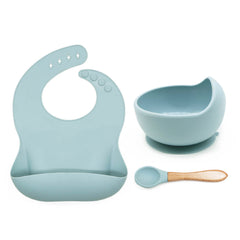 Silicone Feeding Set (Bib, Suction Bowl and Spoon)