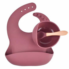 Silicone Feeding Set (Bib, Suction Bowl and Spoon)