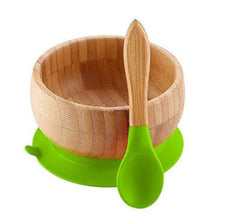 Bamboo Suction Bowl and Spoon Set