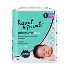 Rascal+Friends Premium Adhesive Newborn Nappy Diapers